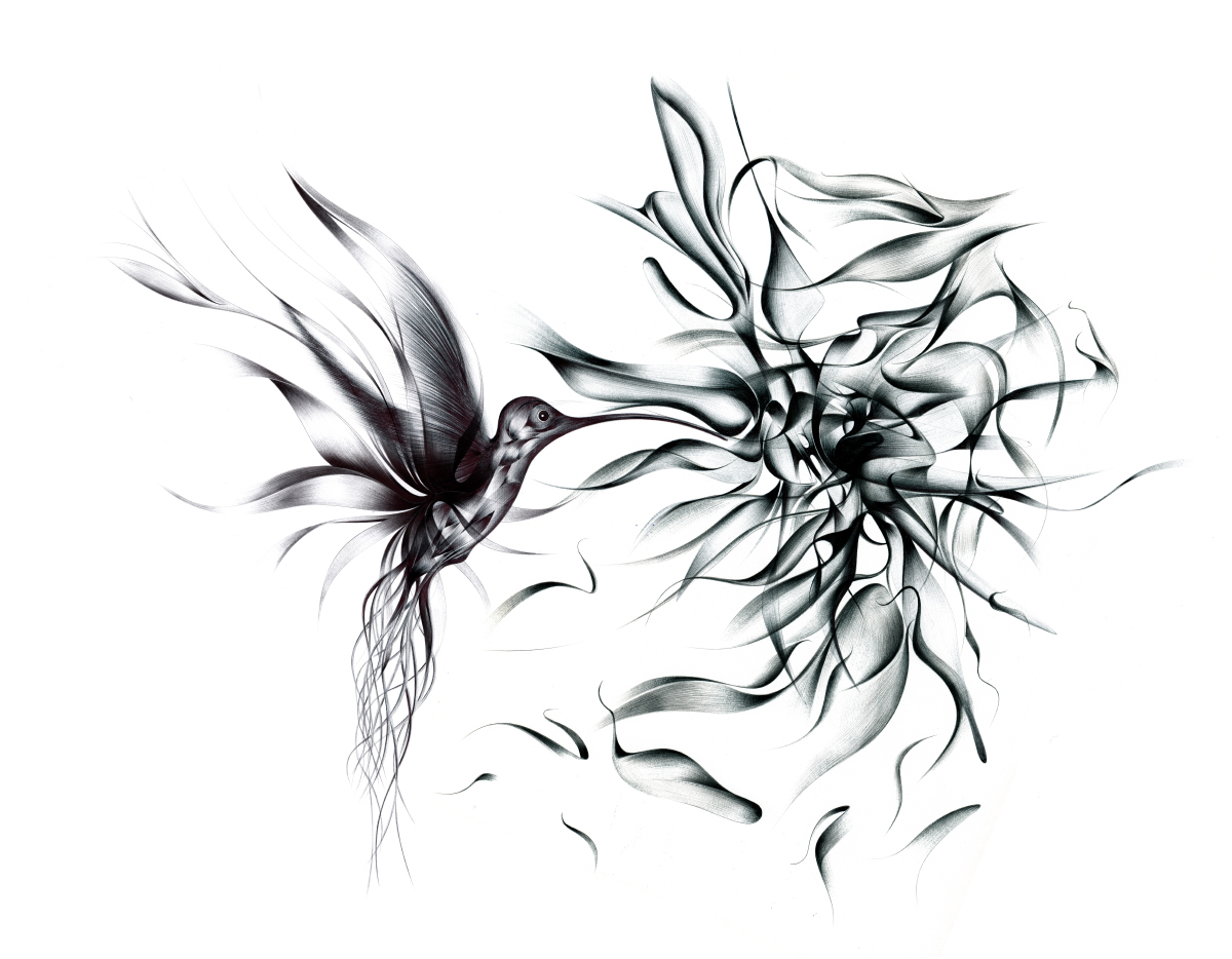 Architectural drawing in pen – conceptual line work by Existential Theory