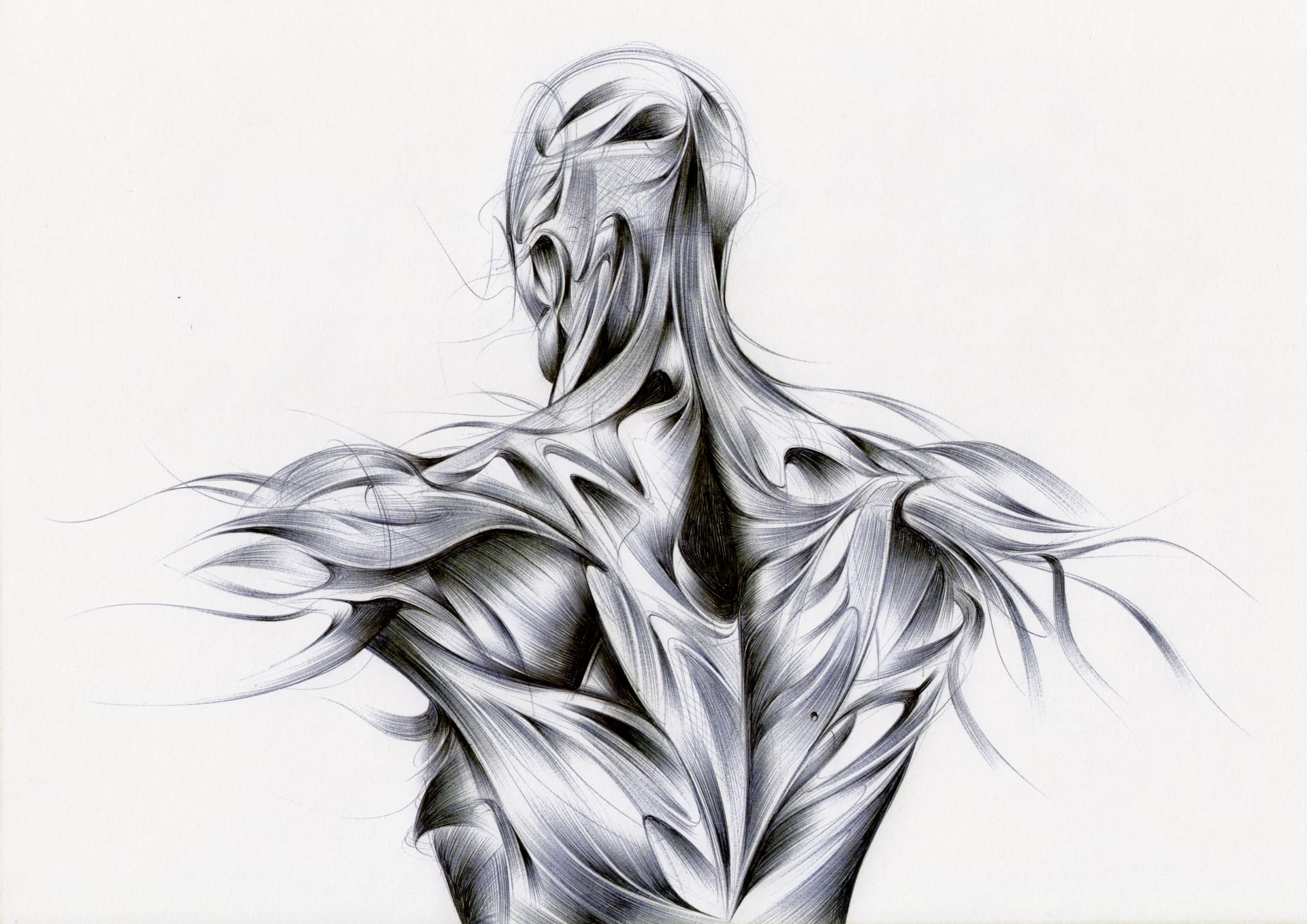 Pen sketch with human figures – cognitive framework studies by Existential Theory