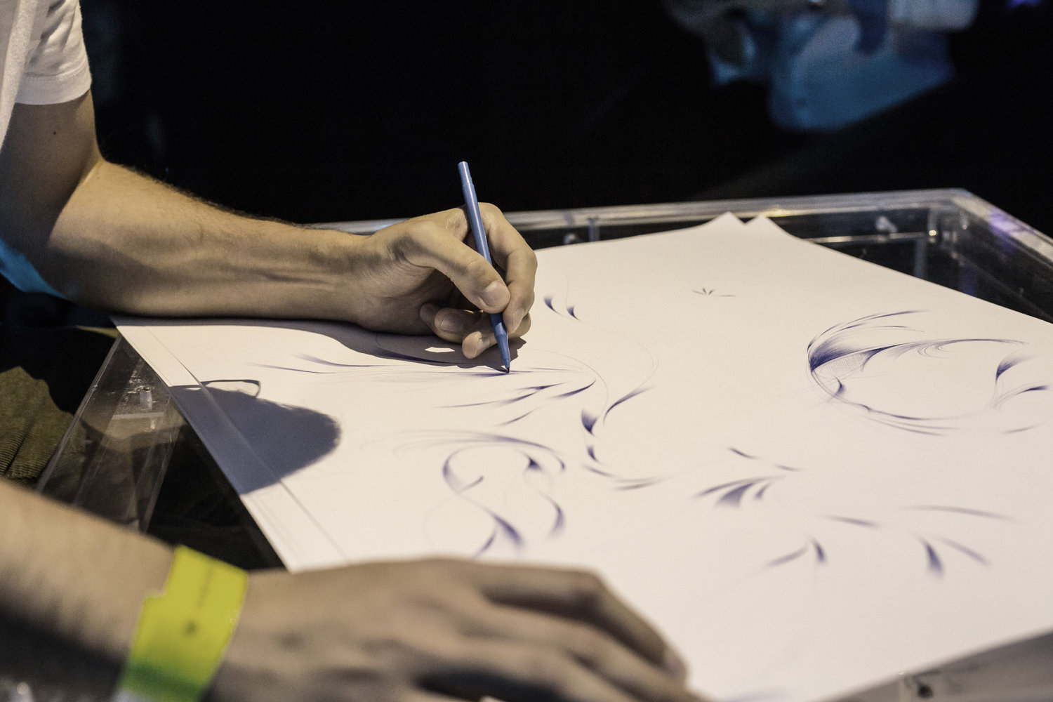 Live projection drawing installation – Existential Theory